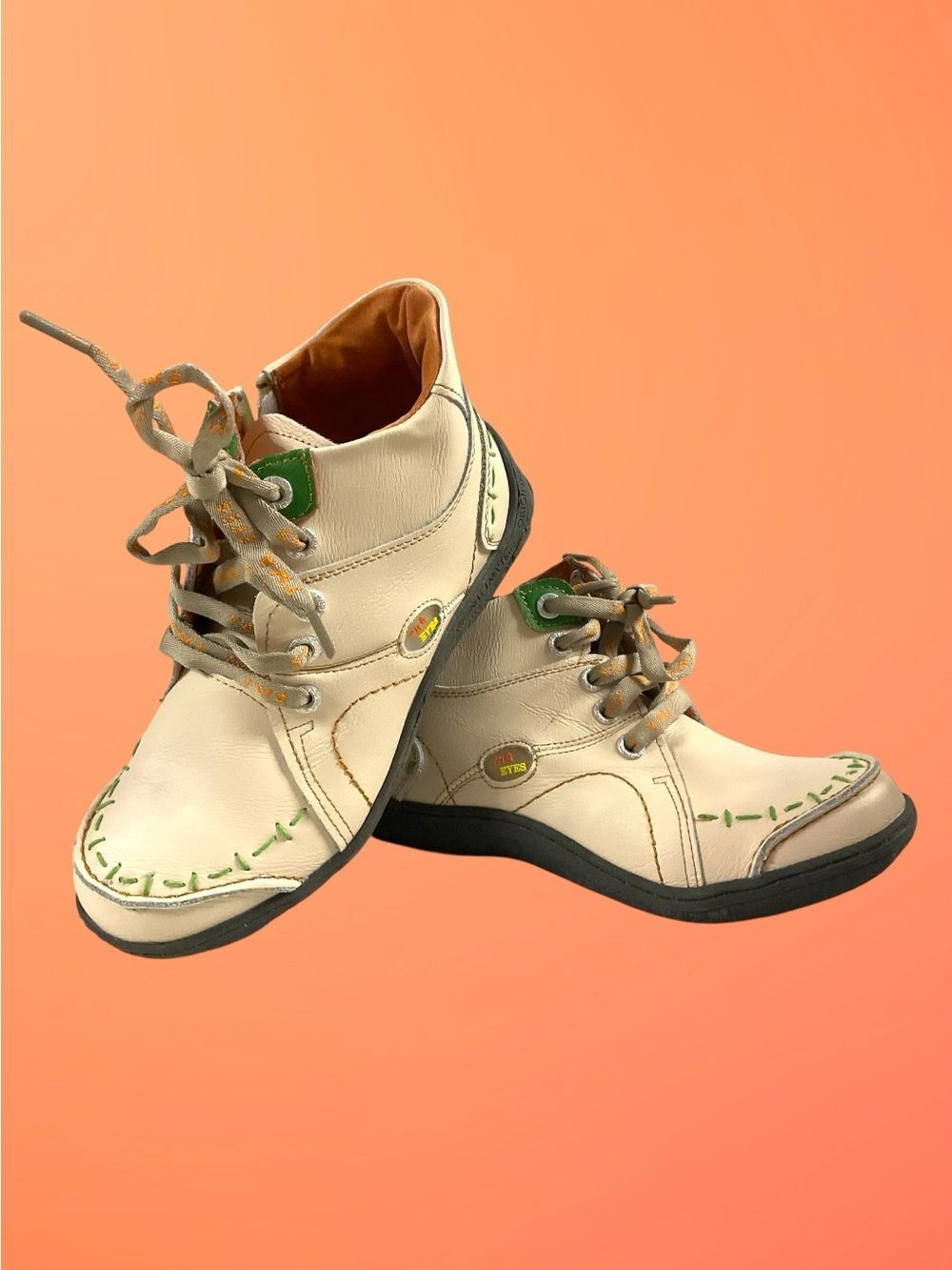 TMA Eyes Women's Cream Lace-Up Casual Ankle Shoes EU 39/US 8-8.5